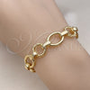 Pulsera Elegante 03.415.0007.07 Oro Laminado, Diseño de Torcido y Rolo, Pulido, Tono Dorado (Grosor 12 MM, 8 Pulgadas de Largo)