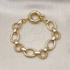 Pulsera Elegante 03.415.0007.07 Oro Laminado, Diseño de Torcido y Rolo, Pulido, Tono Dorado (Grosor 12 MM, 8 Pulgadas de Largo)