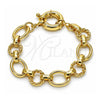 Pulsera Elegante 03.415.0007.07 Oro Laminado, Diseño de Torcido y Rolo, Pulido, Tono Dorado (Grosor 12 MM, 8 Pulgadas de Largo)