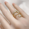Anillo Elegante 01.60.0010 Oro Laminado, Pulido, Tono Dorado (Talla Unica)