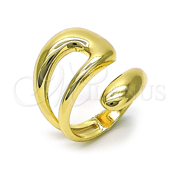 Anillo Elegante 01.60.0010 Oro Laminado, Pulido, Tono Dorado (Talla Unica)