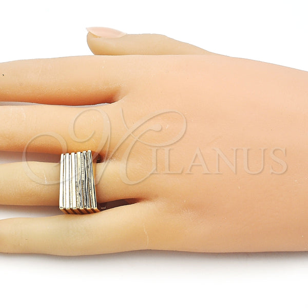 Anillo Elegante 01.60.0011 Oro Laminado, Diseño de Torcido, Diamantado, Tono Dorado (One size fits all)