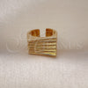 Anillo Elegante 01.60.0011 Oro Laminado, Diseño de Torcido, Diamantado, Tono Dorado (One size fits all)