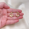 Arete Dormilona 02.195.0289 Oro Laminado, Diseño de Gota, Pulido, Tono Dorado