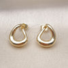 Arete Dormilona 02.195.0289 Oro Laminado, Diseño de Gota, Pulido, Tono Dorado