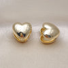 Argolla Huggie 02.163.0332.15 Oro Laminado, Diseño de Corazón, Pulido, Tono Dorado