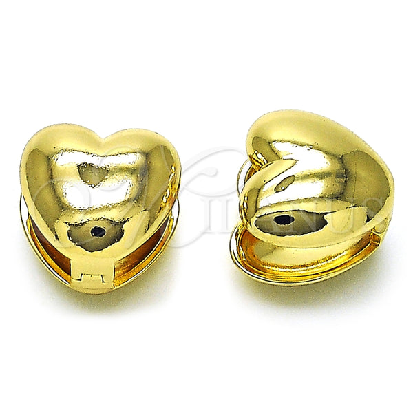 Argolla Huggie 02.163.0332.15 Oro Laminado, Diseño de Corazón, Pulido, Tono Dorado