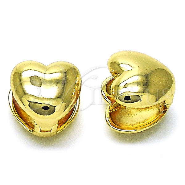 Argolla Huggie 02.163.0333.13 Oro Laminado, Diseño de Corazón, Pulido, Tono Dorado