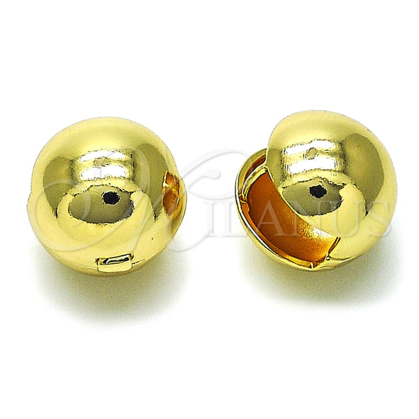 Argolla Huggie 02.195.0291.16 Oro Laminado, Diseño de Bola, Pulido, Tono Dorado