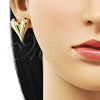 Arete Dormilona 02.163.0334 Oro Laminado, Diseño de Corazón y Hueco, Pulido, Tono Dorado