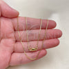 Gargantilla Basica 04.213.0330.18 Oro Laminado, Diseño de Box, Pulido, Tono Dorado (01 MM Thickness, 18 Inches Length)