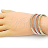 Aro Trio 07.170.0032 Oro Laminado, Diseño de Torcido, Pulido, Tres Tonos (Grosor 07 MM, Talla Unica)