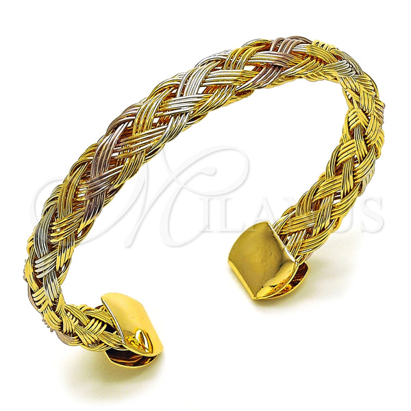 Aro Individual 07.170.0037 Oro Laminado, Diseño de Torcido, Pulido Amarillo, Tres Tonos (Grosor 11.2 MM, Talla Unica)
