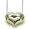 Collares con Dije 04.341.0114.20 Rodio Laminado, Diseño de Corazón y Hueco, Pulido, Rodinado (Grosor 02 MM, 18 Pulgadas de Largo)