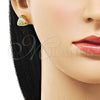 Arete Dormilona 02.342.0346 Oro Laminado, Diamantado, Tono Dorado