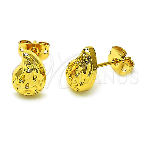 Arete Dormilona 02.342.0351 Oro Laminado, Diseño de Gota, Pulido, Tono Dorado