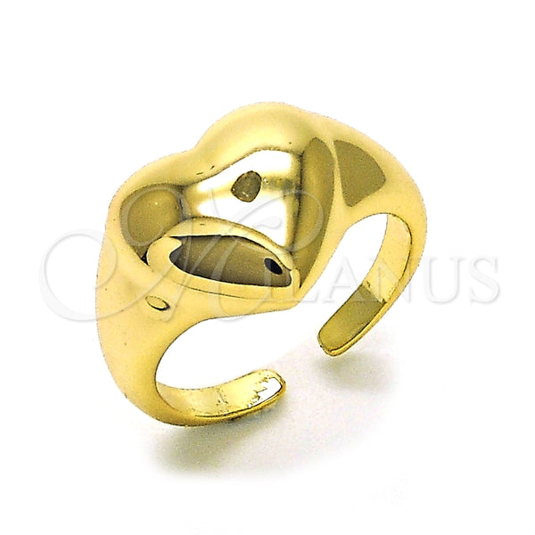 Anillo Elegante 01.60.0020 Oro Laminado, Diseño de Corazón, Pulido, Tono Dorado (One size fits all)