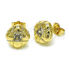 Arete Dormilona 02.411.0007 Oro Laminado, con Blanca Zirconia Cubica, Pulido, Tono Dorado