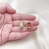 Argolla Huggie 02.283.0124.16 Oro Laminado, con Blanca Micro Pave, Pulido, Tono Dorado