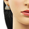 Argolla Huggie 02.283.0137.16 Oro Laminado, Diseño de Corazón, con Blanca Micro Pave, Pulido, Tono Dorado