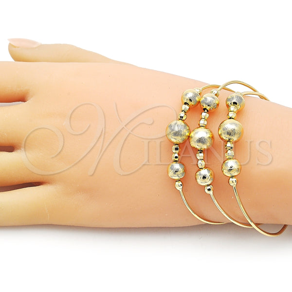Aro Trio 07.170.0016.1 Oro Laminado, Diseño de Bola y Disco, Diamantado, Tono Dorado (01 MM Thickness, One size fits all)