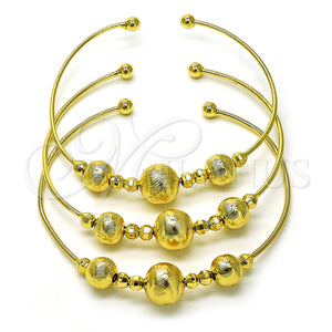 Aro Trio 07.170.0016.1 Oro Laminado, Diseño de Bola y Disco, Diamantado, Tono Dorado (01 MM Thickness, One size fits all)