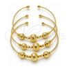Aro Trio 07.170.0016.1 Oro Laminado, Diseño de Bola y Disco, Diamantado, Tono Dorado (Grosor 01 MM, Talla Unica)