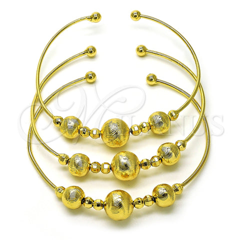 Aro Trio 07.170.0016.1 Oro Laminado, Diseño de Bola y Disco, Diamantado, Tono Dorado (01 MM Thickness, One size fits all)