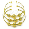 Aro Trio 07.170.0016.1 Oro Laminado, Diseño de Bola y Disco, Diamantado, Tono Dorado (01 MM Thickness, One size fits all)