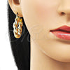 Argolla Mediana 02.170.0481.30 Oro Laminado, Diseño de Torcido, Diamantado, Tono Dorado