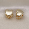 Argolla Huggie 02.170.0483.12 Oro Laminado, Diseño de Corazón, Pulido, Tono Dorado