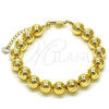 Pulsera Elegante 03.253.0101.07 Oro Laminado, Diseño de Bola y Hueco, Pulido, Tono Dorado (10 MM Thickness, 8 Inches Length)