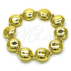 Pulsera Elegante 03.341.2289.07 Oro Laminado, Diseño de Bola, Pulido, Tono Dorado (15 MM Thickness, 7 Inches Length)