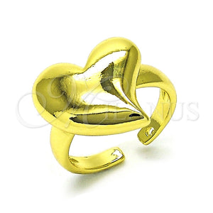 Anillo Elegante 01.341.0151 Oro Laminado, Diseño de Corazón, Pulido, Tono Dorado (One size fits all)
