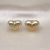 Arete Dormilona 02.213.0694 Oro Laminado, Diseño de Corazón y Hueco, Pulido, Tono Dorado