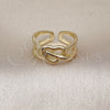Anillo Elegante 01.213.0066 Oro Laminado, Diseño de Corazón y Nudo, Pulido, Tono Dorado (One size fits all)