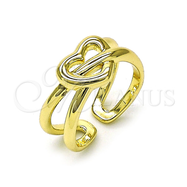 Anillo Elegante 01.213.0066 Oro Laminado, Diseño de Corazón y Nudo, Pulido, Tono Dorado (One size fits all)
