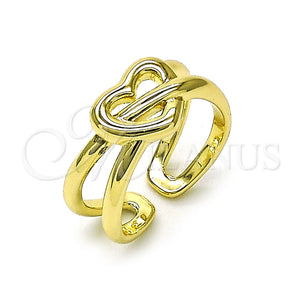 Anillo Elegante 01.213.0066 Oro Laminado, Diseño de Corazón y Nudo, Pulido, Tono Dorado (One size fits all)