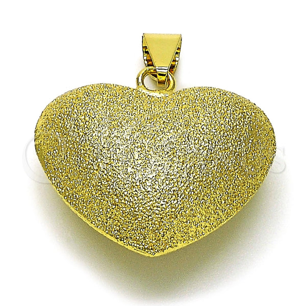 Dije Elegante 05.341.0092 Oro Laminado, Diseño de Corazón y Hueco, Mate, Tono Dorado