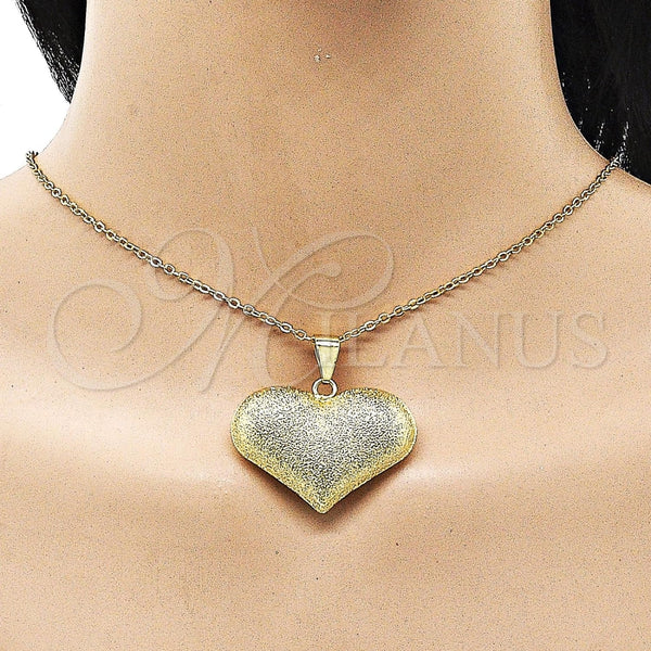 Dije Elegante 05.341.0094 Oro Laminado, Diseño de Corazón y Hueco, Mate, Tono Dorado