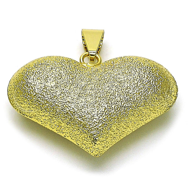 Dije Elegante 05.341.0094 Oro Laminado, Diseño de Corazón y Hueco, Mate, Tono Dorado