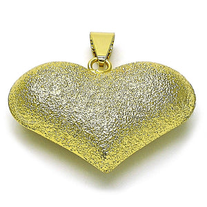 Dije Elegante 05.341.0094 Oro Laminado, Diseño de Corazón y Hueco, Mate, Tono Dorado