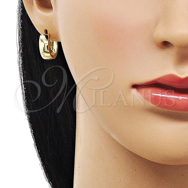 Argolla Huggie 02.213.0584.16 Oro Laminado, Pulido, Tono Dorado