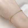 Pulsera Básica 04.213.0066.07 Oro Laminado, Diseño de Bismarco, Diamantado, Tono Dorado (Grosor 02 MM, 7 Pulgadas de Largo)