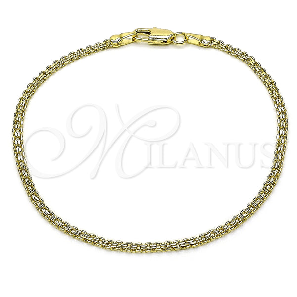 Pulsera Básica 04.213.0066.07 Oro Laminado, Diseño de Bismarco, Diamantado, Tono Dorado (Grosor 02 MM, 7 Pulgadas de Largo)
