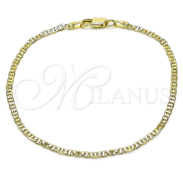 Pulsera Básica 04.213.0028.07 Oro Laminado, Diseño de Mariner, Diamantado, Tono Dorado (02 MM Thickness, 7 Inches Length)