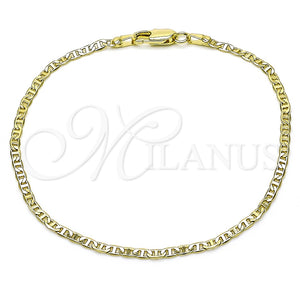 Pulsera Básica 04.213.0028.07 Oro Laminado, Diseño de Mariner, Diamantado, Tono Dorado (02 MM Thickness, 7 Inches Length)