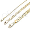 Pulsera Básica 04.213.0028.07 Oro Laminado, Diseño de Mariner, Diamantado, Tono Dorado (02 MM Thickness, 7 Inches Length)