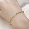 Pulsera Básica 5.222.036.07 Oro Laminado, Diseño de Rope, Pulido, Tono Dorado (02 MM Thickness, 7 Inches Length)