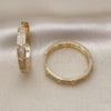 Argolla Huggie 02.283.0139.33 Oro Laminado, con Micro Pave Blanca, Pulido, Tono Dorado